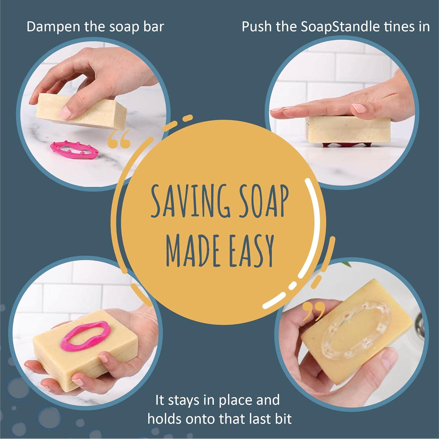 Soporte para Jabón en Barra SoapStandle 3 Piezas Transparente