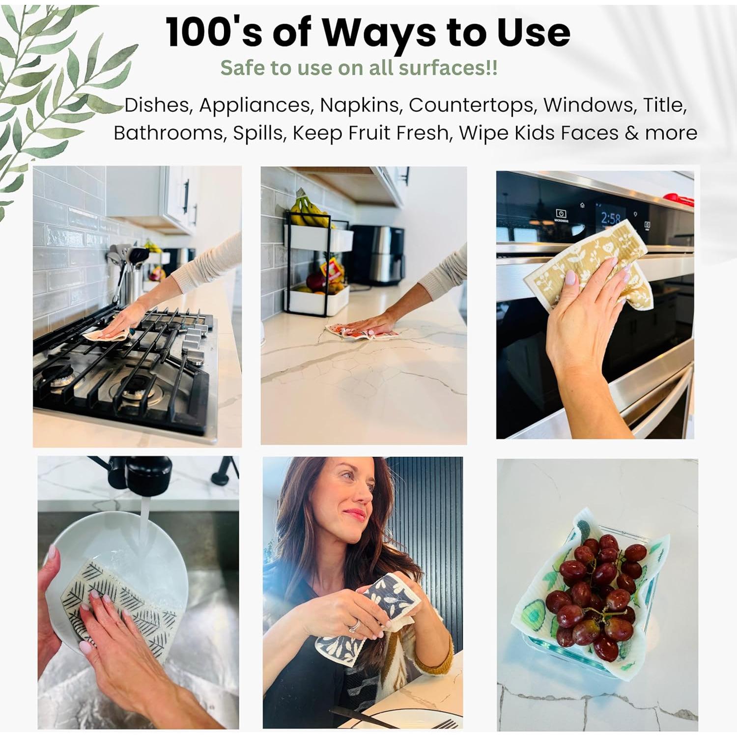 Paños de Cocina Reutilizables Harps&Seb - 6 Unidades Ecológicos