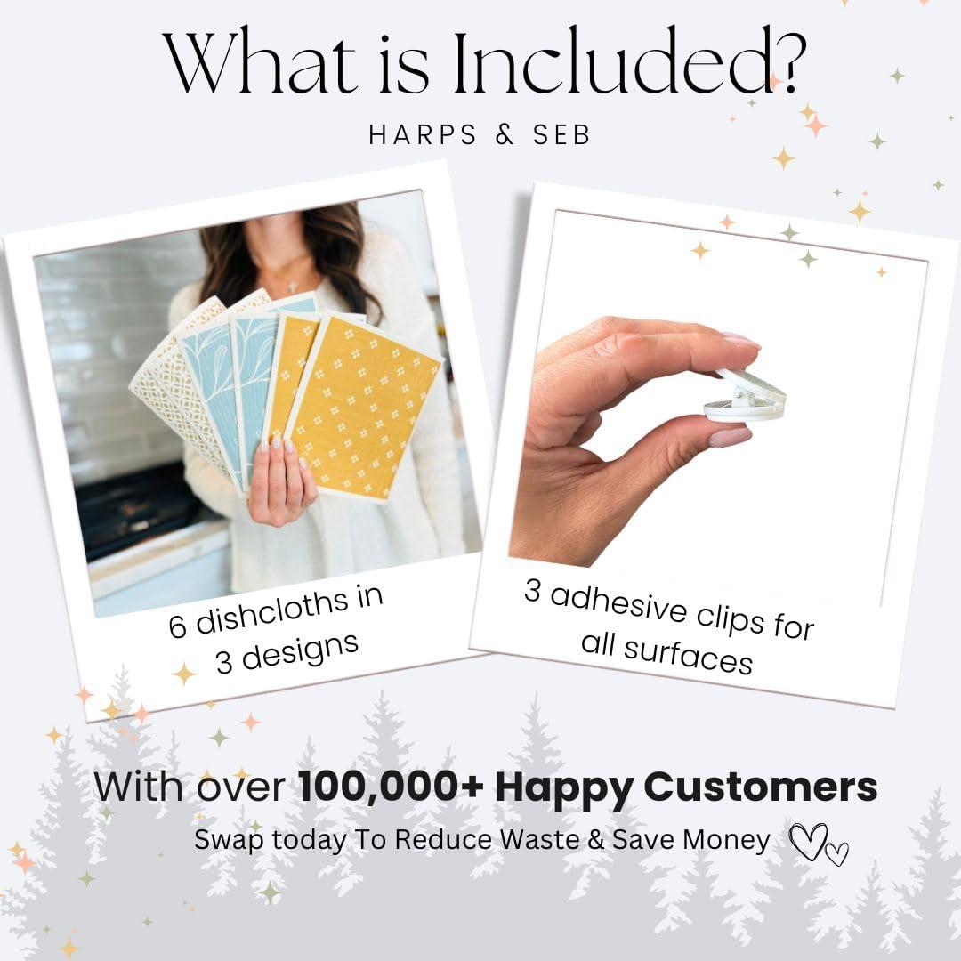 Paños de Cocina Reutilizables Harps&Seb - 6 Unidades Ecológicos