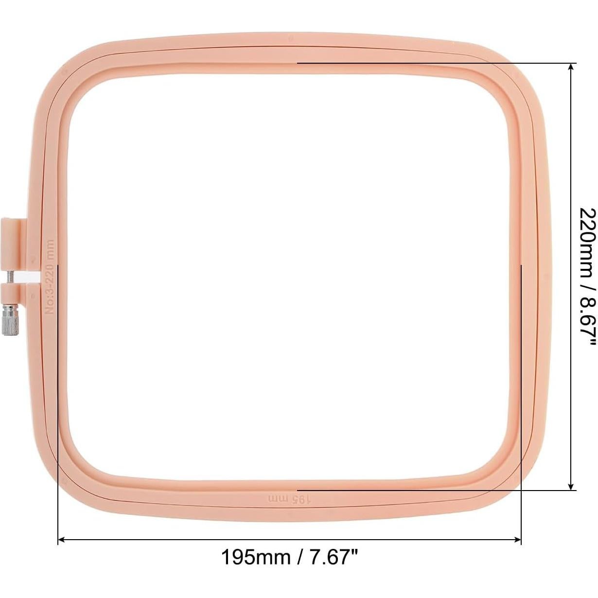 Aro de Bordado Cuadrado PATIKIL Beige 22x19.5cm ABS Reutilizable