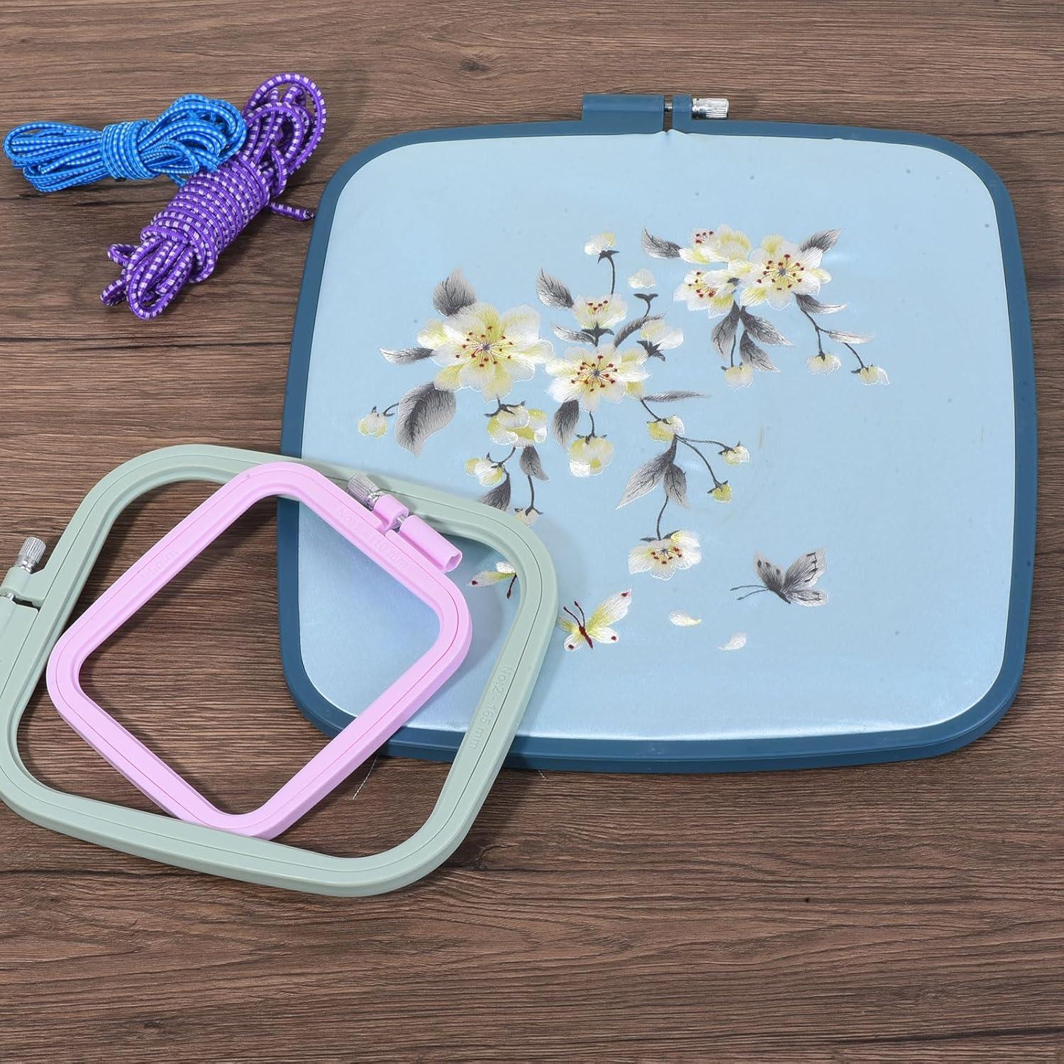 Aro de Bordado Cuadrado PATIKIL Beige 22x19.5cm ABS Reutilizable