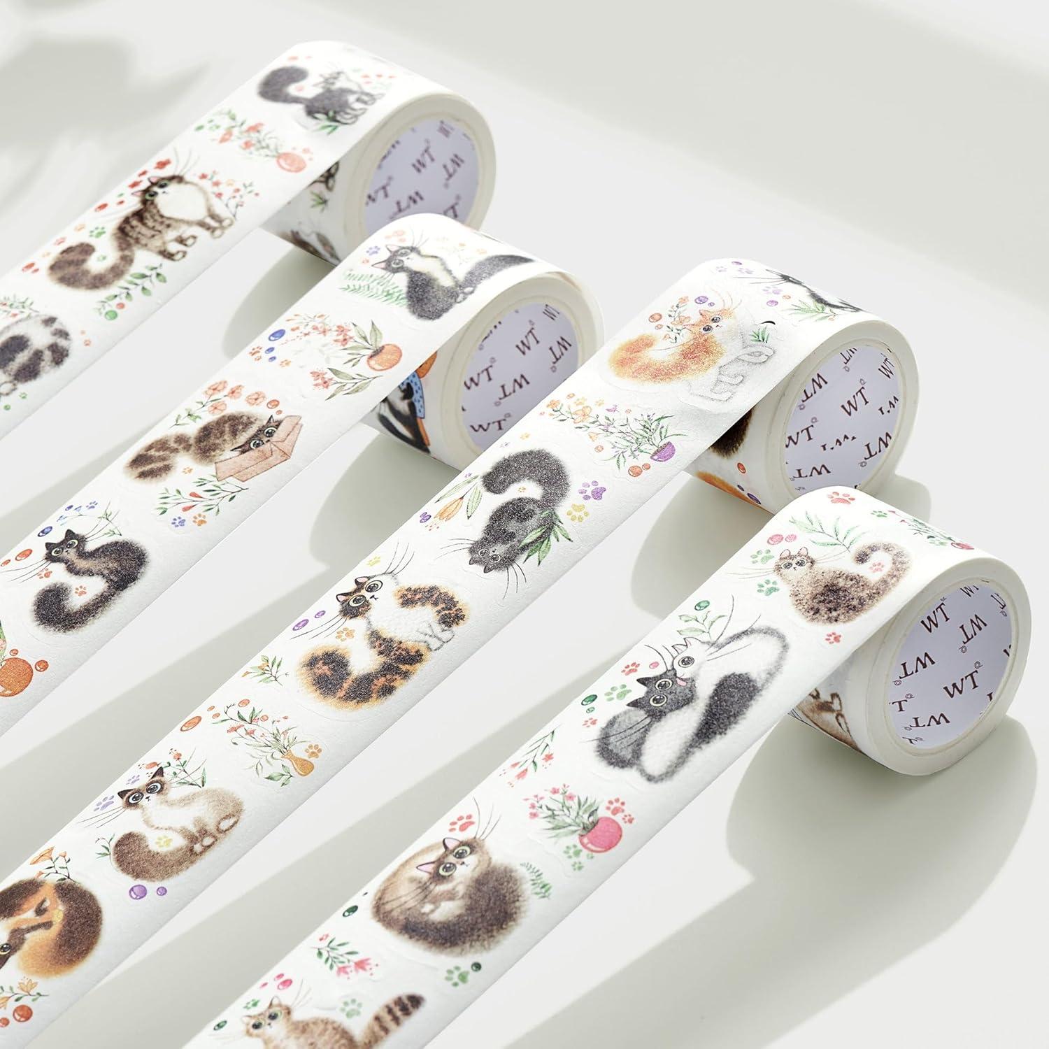 Conjunto de Stickers Washi WT Cat Mood - 4 Rollos, 5m cada uno