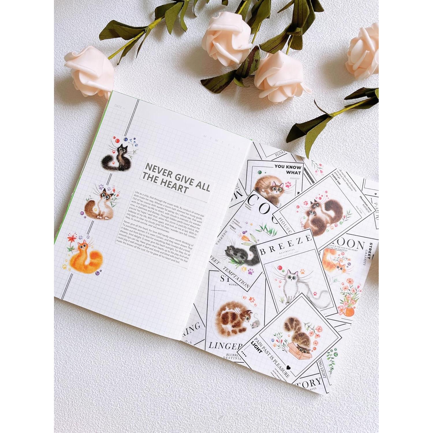 Conjunto de Stickers Washi WT Cat Mood - 4 Rollos, 5m cada uno