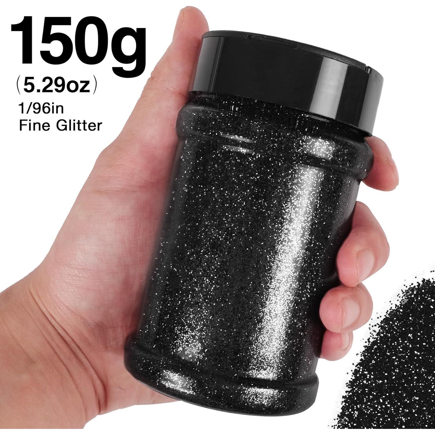 Glitter Negro Extra Fino PIXGLITTER 150g para Manualidades