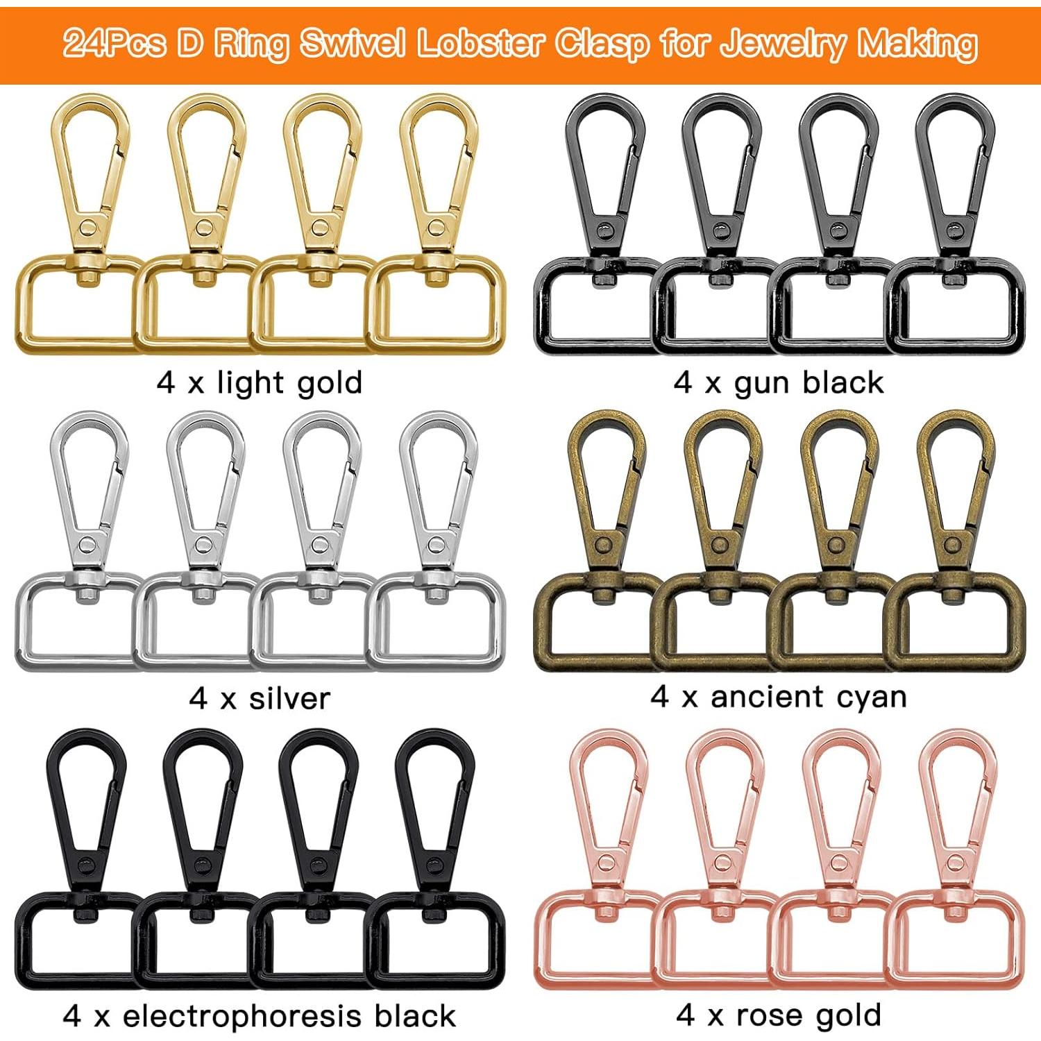 24 Ganchos Giratorios D Ring Oubaka 48mm Metal 6 Colores