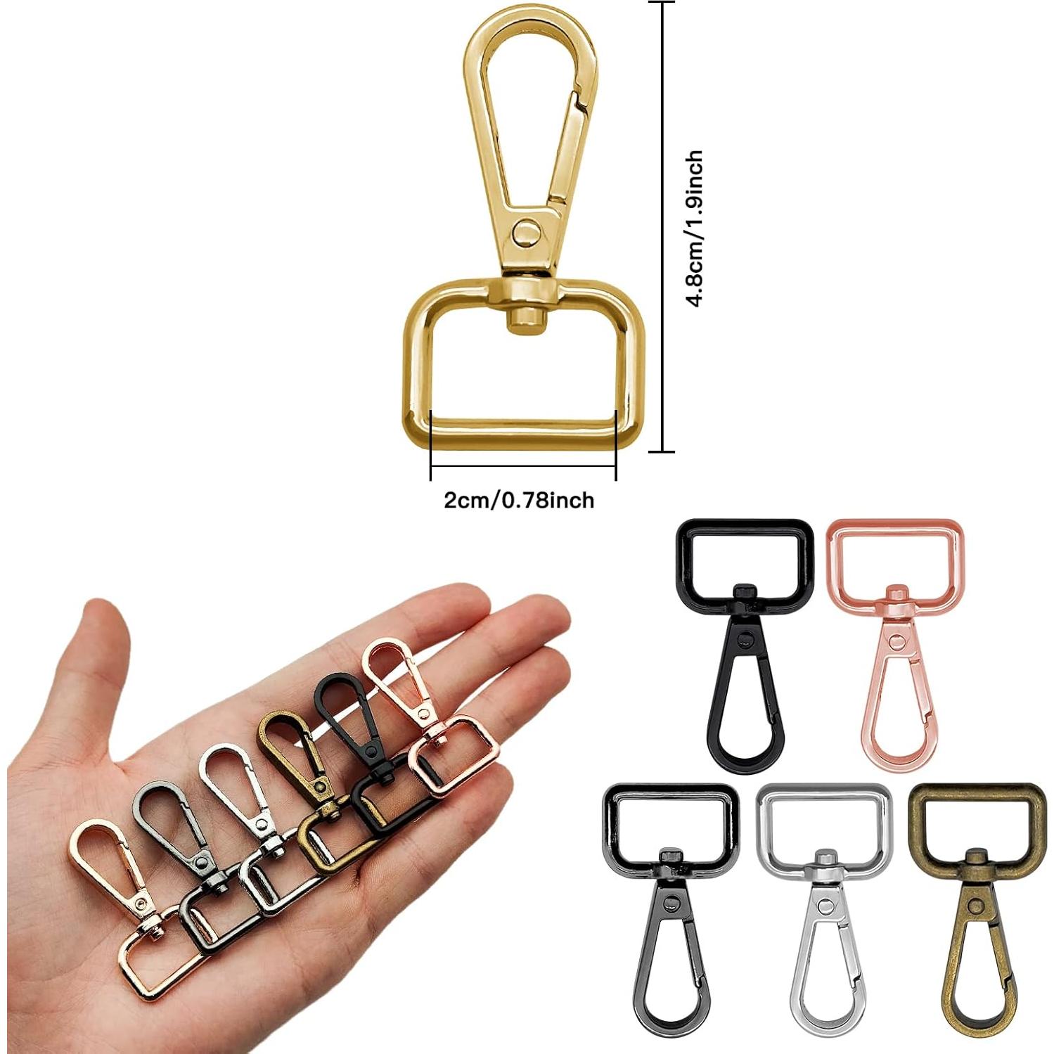 24 Ganchos Giratorios D Ring Oubaka 48mm Metal 6 Colores