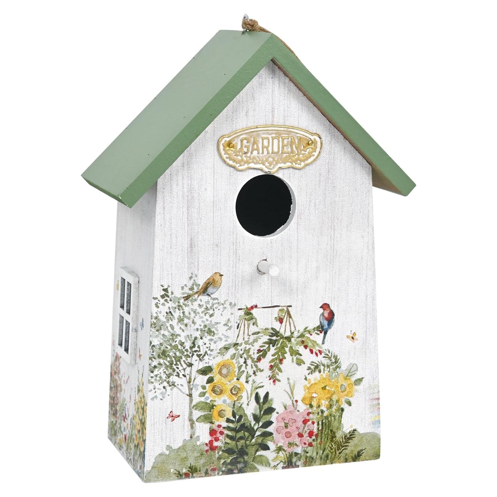 Casa de Madera para Aves Z BellaDecor - 25.5x17x10 cm - Blanca