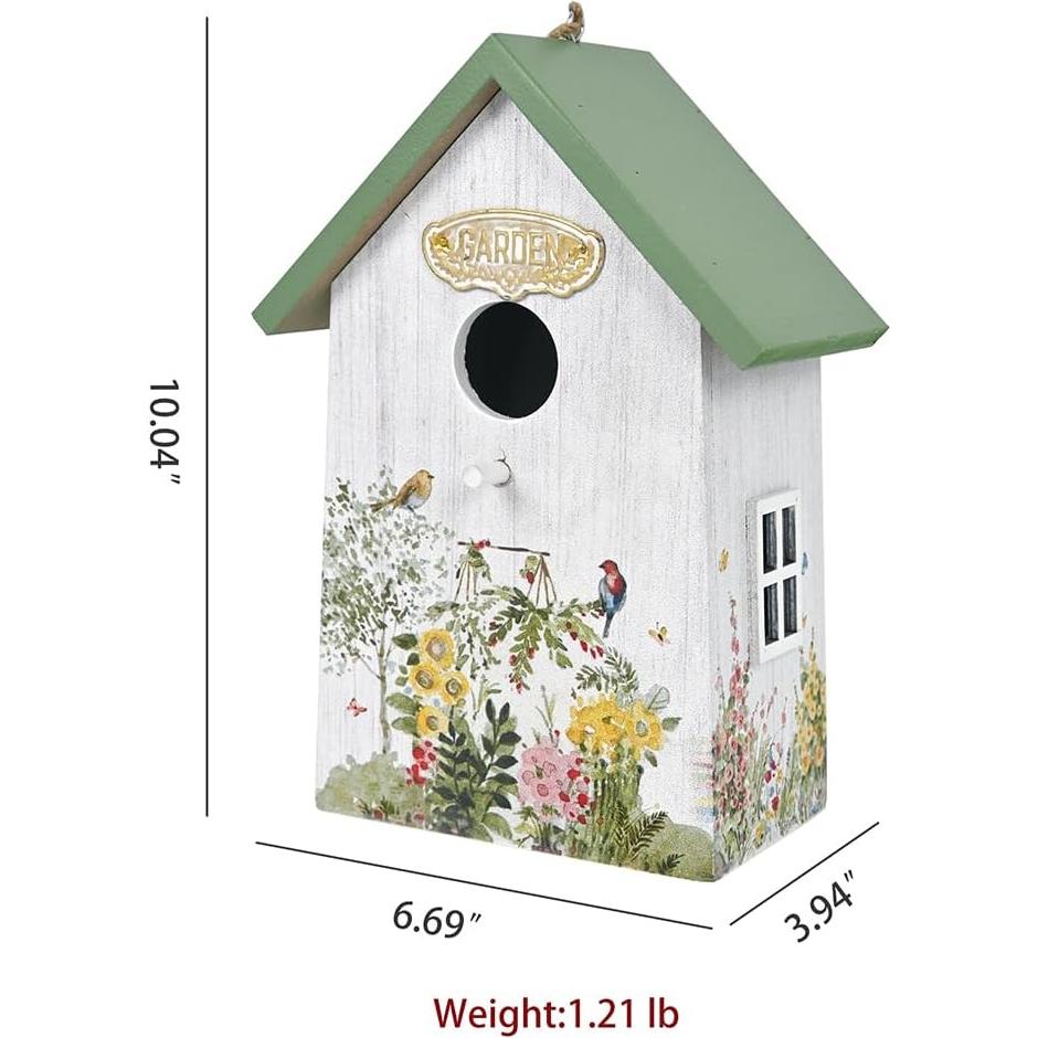 Casa de Madera para Aves Z BellaDecor - 25.5x17x10 cm - Blanca