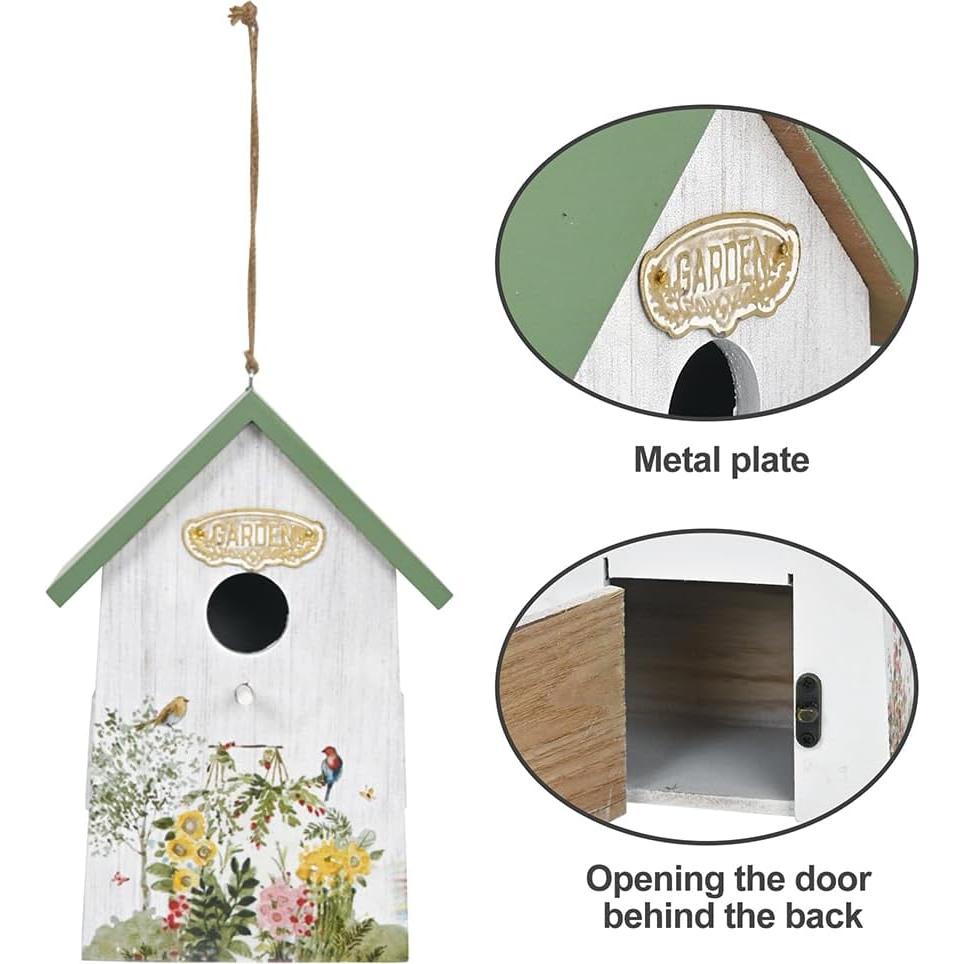 Casa de Madera para Aves Z BellaDecor - 25.5x17x10 cm - Blanca