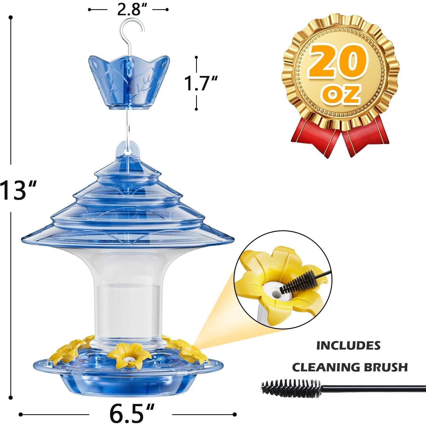 Alimentador de Colibríes Birdream Azul 0.59kg 5 Puertos Antihormigas