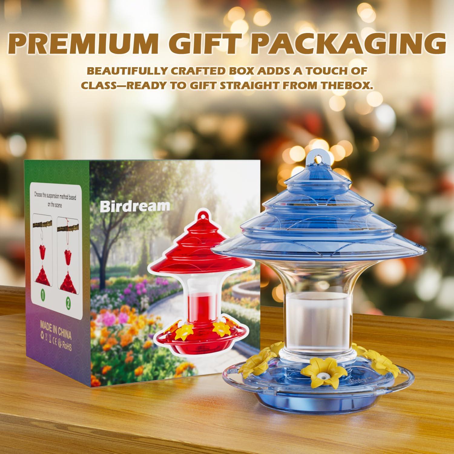 Alimentador de Colibríes Birdream Azul 0.59kg 5 Puertos Antihormigas