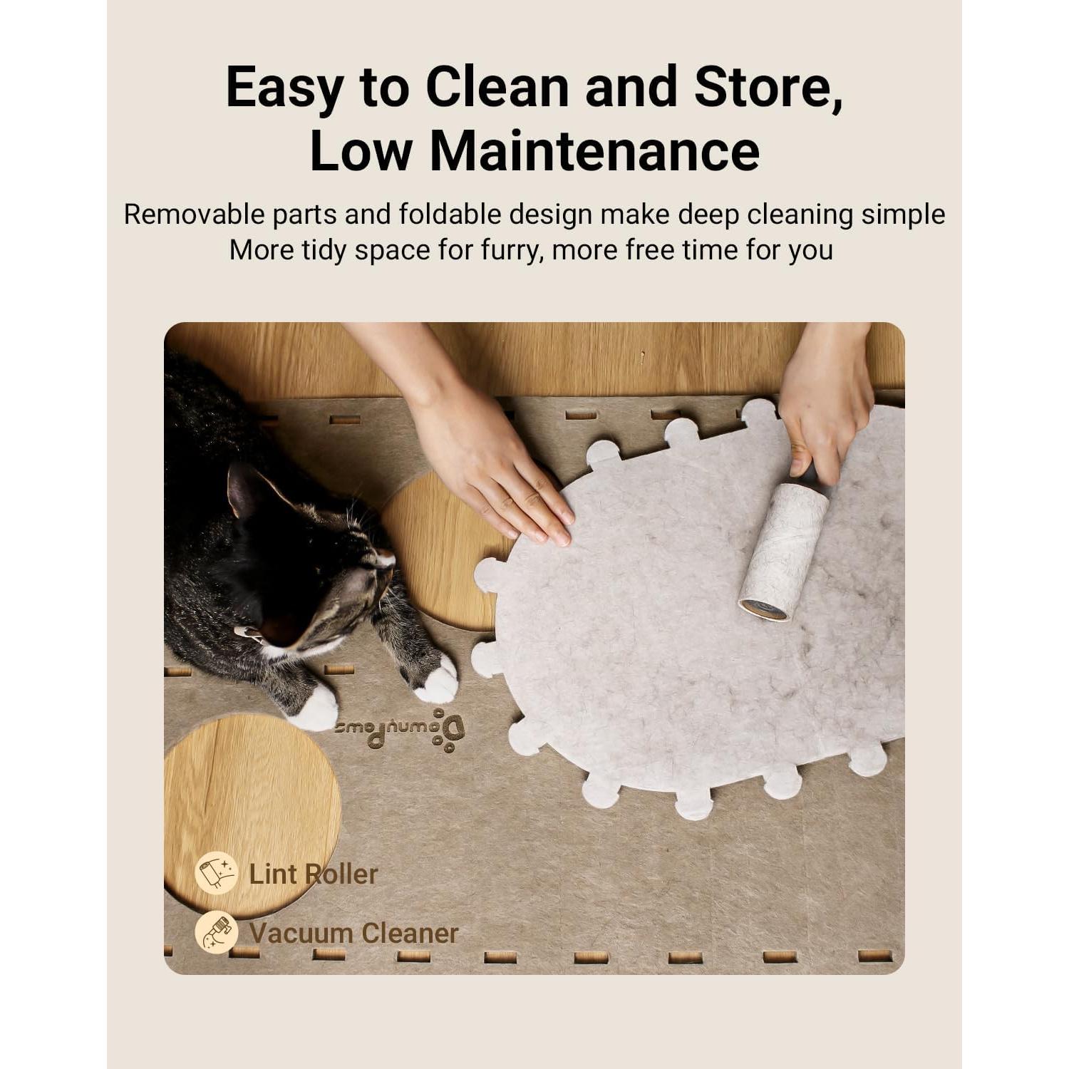 Casa para Gatos DownyPaws Castillo Doble Piso Crema 50cm