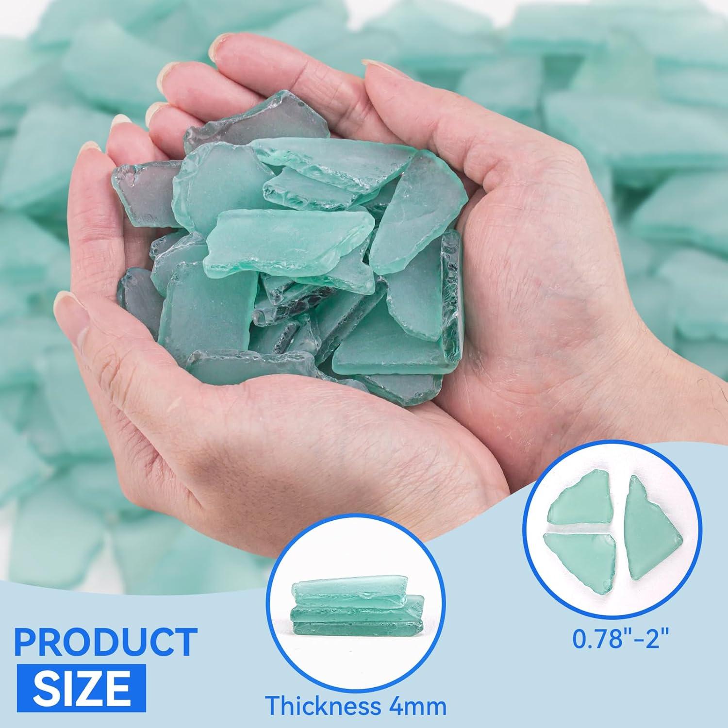 Piezas de Vidrio del Mar Keedolla 425 g Azul Verde para Manualidades