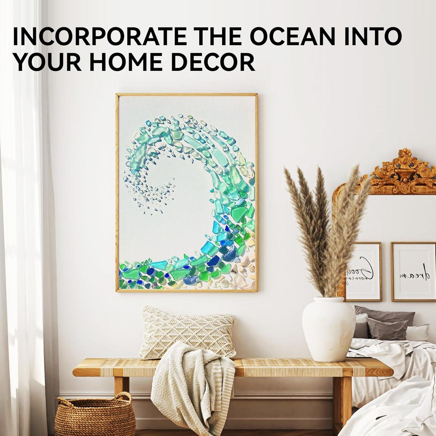 Piezas de Vidrio del Mar Keedolla 425 g Azul Verde para Manualidades