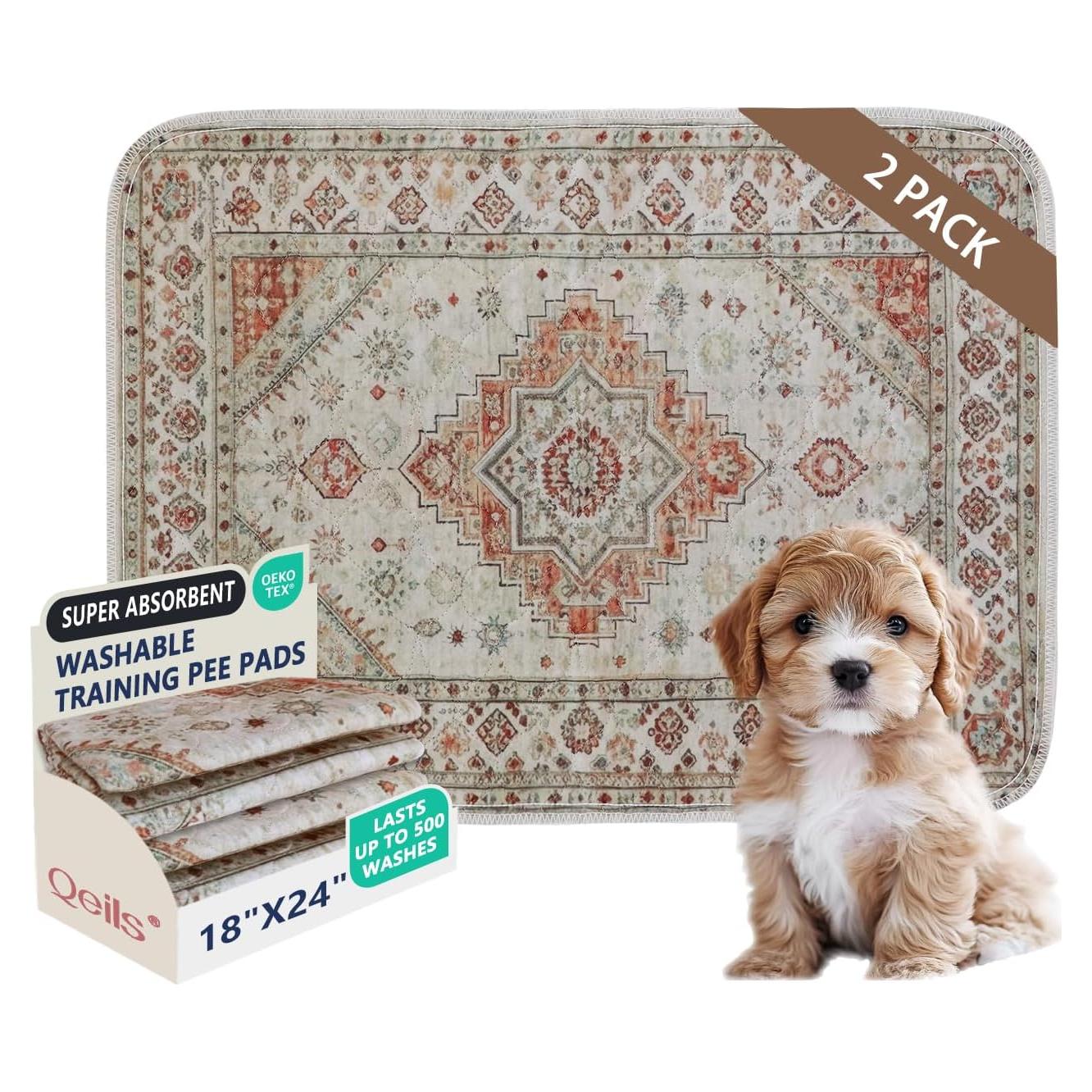 Almohadillas Lavables Qeils para Orina de Perro 45x61cm Paquete 2