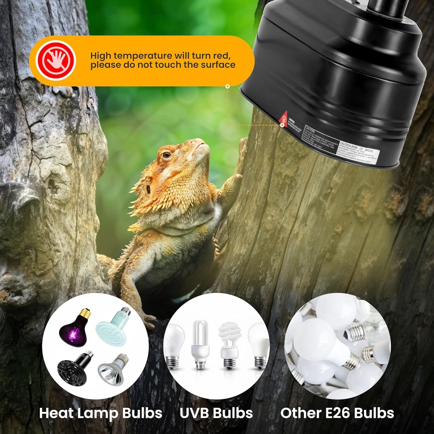 Lámpara de Reptiles Doble Simple Deluxe 160W con Reflector