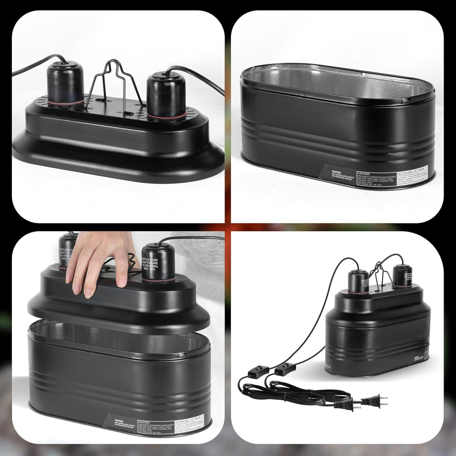 Lámpara de Reptiles Doble Simple Deluxe 160W con Reflector