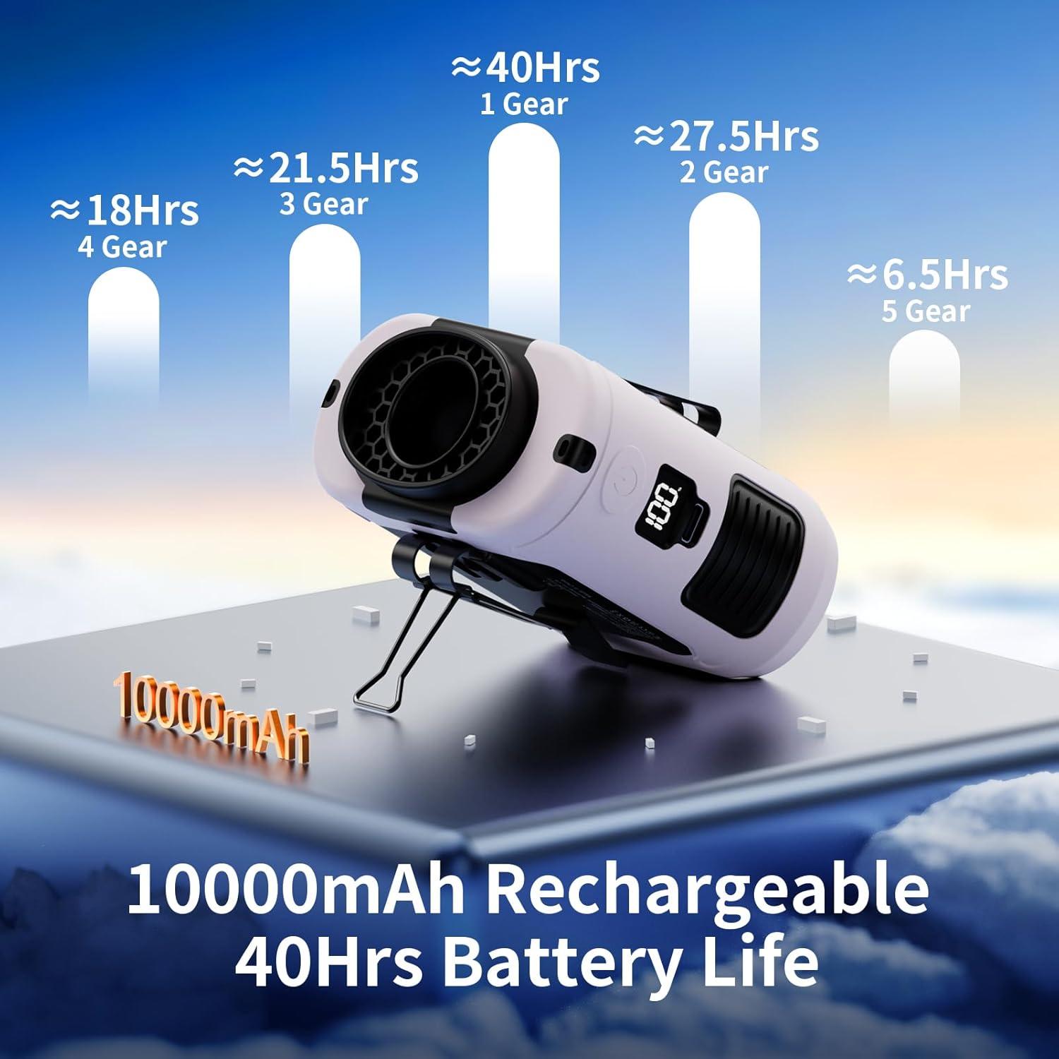 Ventilador Portátil Socool K50 10000mAh Clip Cintura Rosa