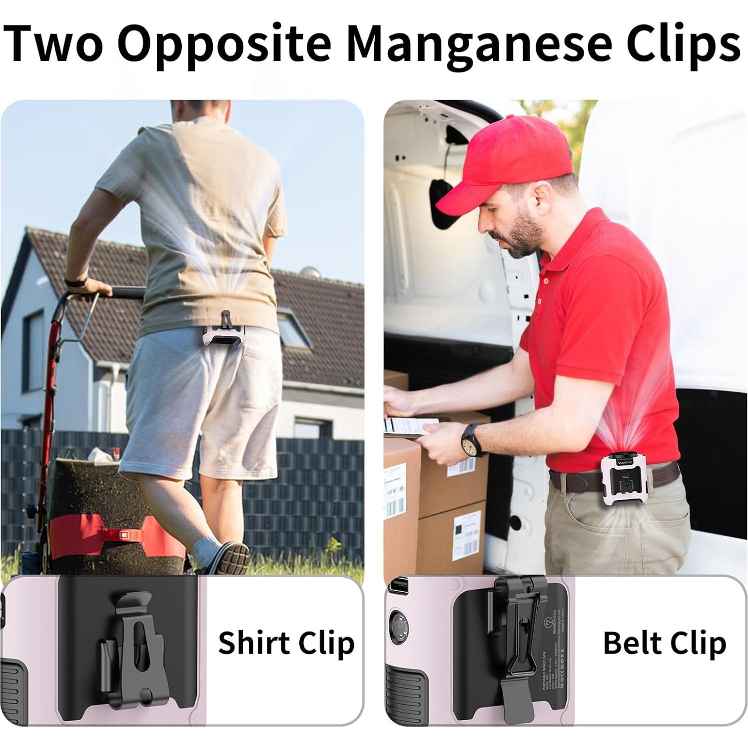 Ventilador Portátil Socool K50 10000mAh Clip Cintura Rosa