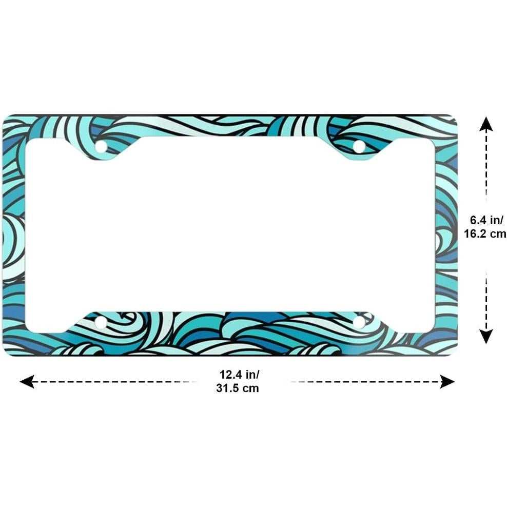 2 Piezas Marco de Placa de Licencia Aluminio DWAPFMN Onda Negra