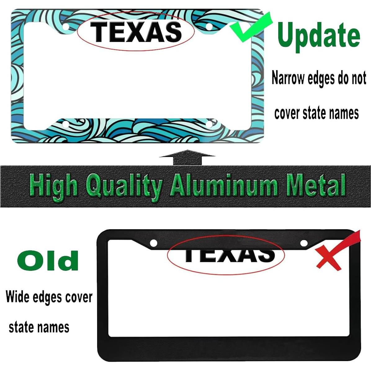 2 Piezas Marco de Placa de Licencia Aluminio DWAPFMN Onda Negra