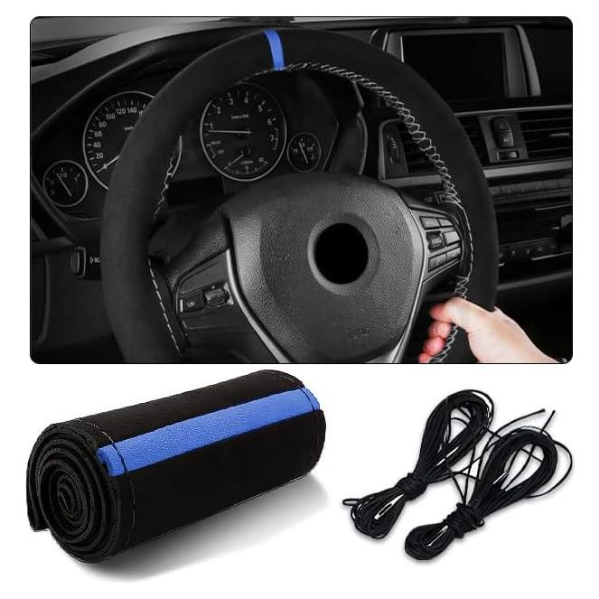 Funda de Volante AUCELI 15 Pulgadas Cuero Microfibra Universal