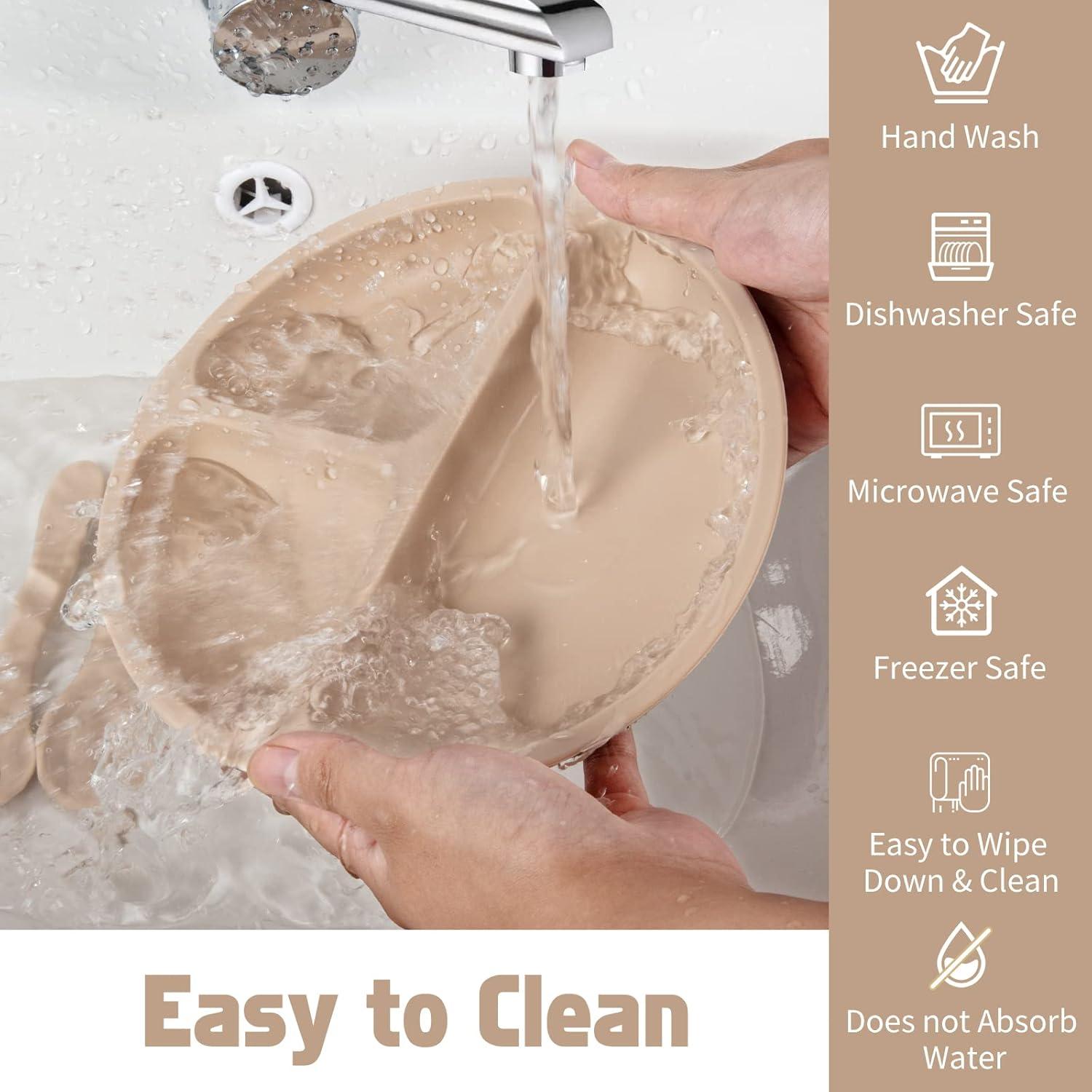 Juego de Alimentación para Bebés Losecu 6 Piezas Silicona Beige