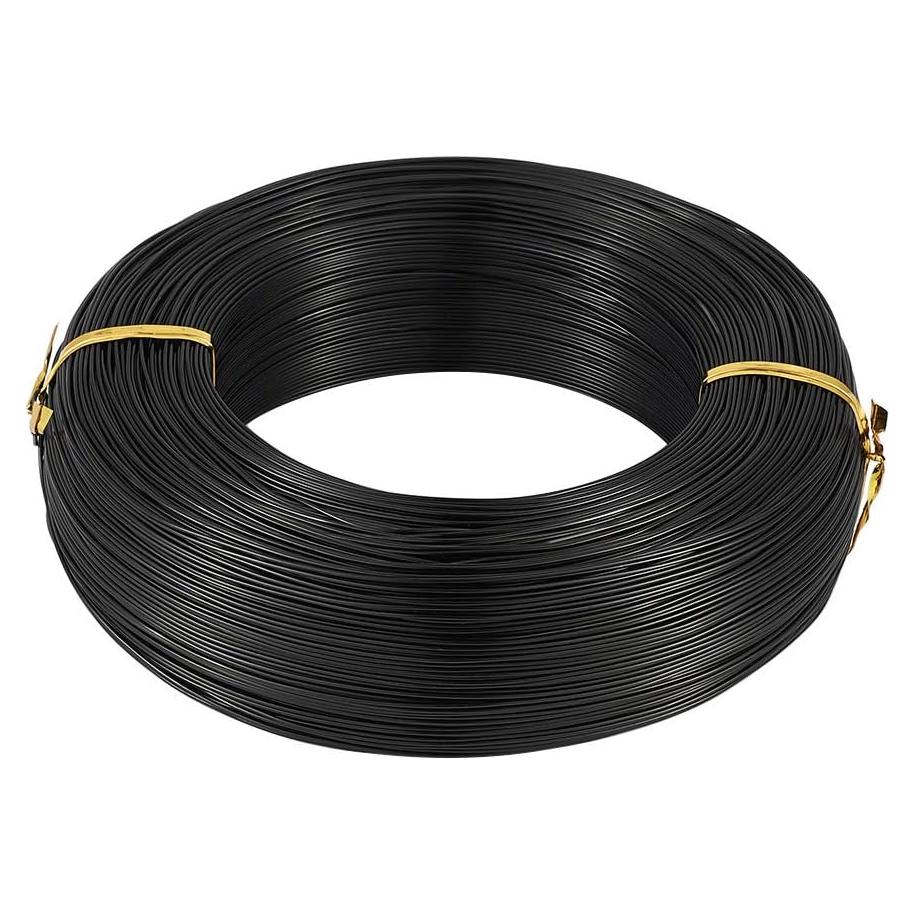Alambre de Aluminio Negro 1mm 198.12m Cheriswelry para Manualidades