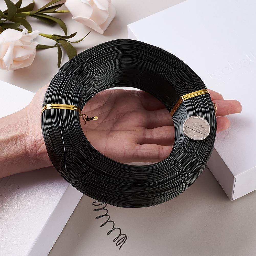 Alambre de Aluminio Negro 1mm 198.12m Cheriswelry para Manualidades