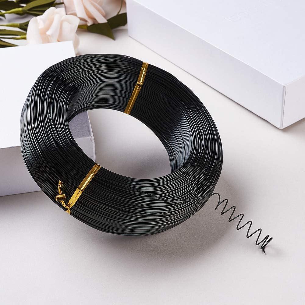 Alambre de Aluminio Negro 1mm 198.12m Cheriswelry para Manualidades
