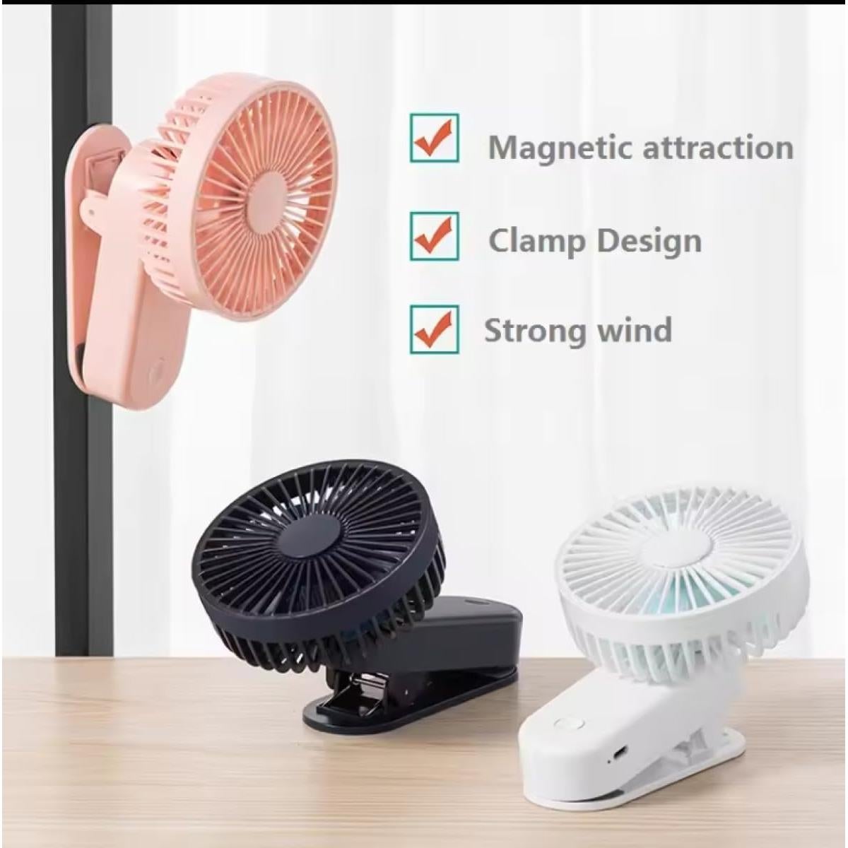 Ventilador Clip On Genérico DFX-19 Recargable 6W Negro