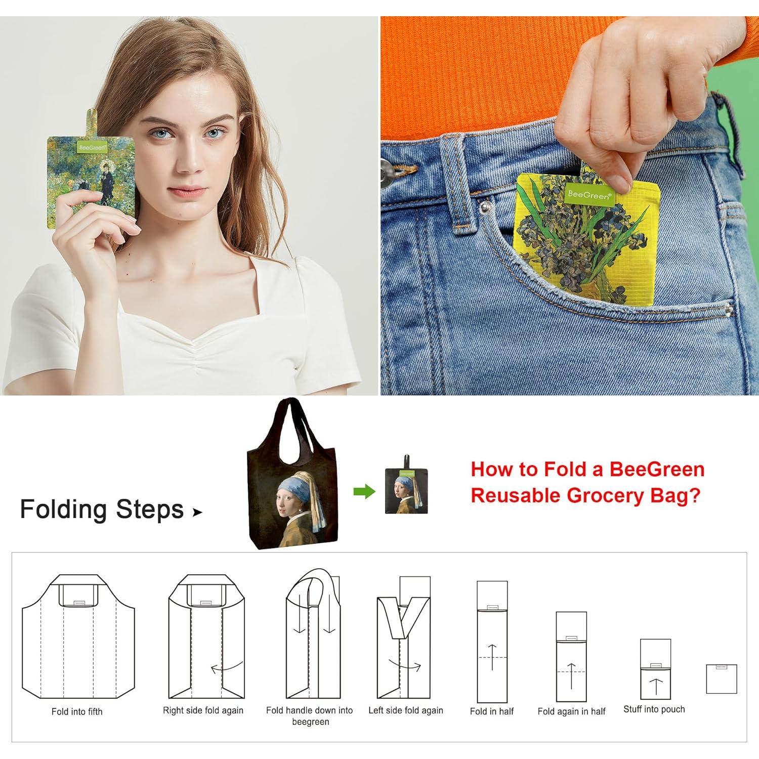 Bolsa de Compras Reutilizable BeeGreen Lila 22.7 kg Plegable