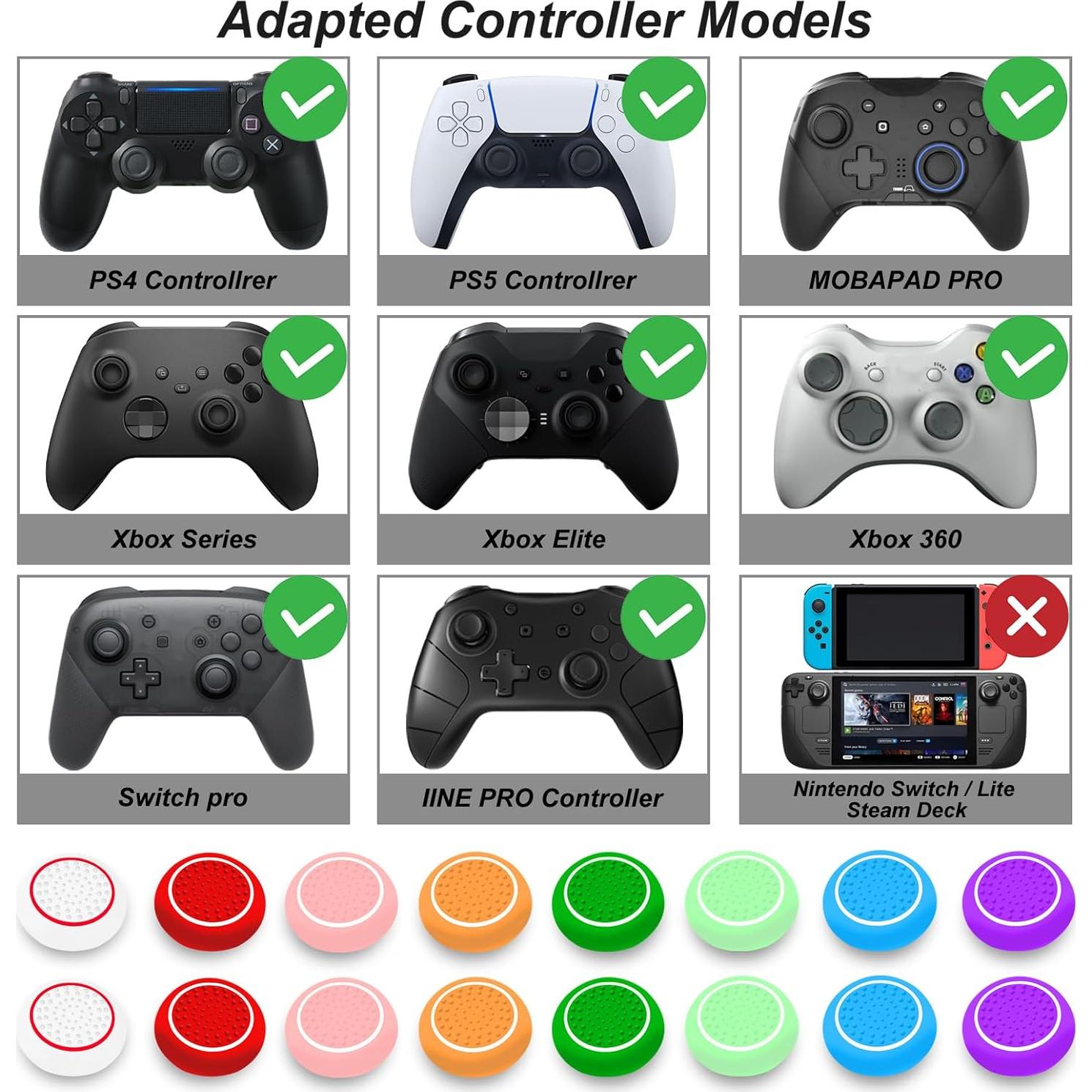 16 Piezas Tapas de Joystick Multicolor AMOACCESSORIES