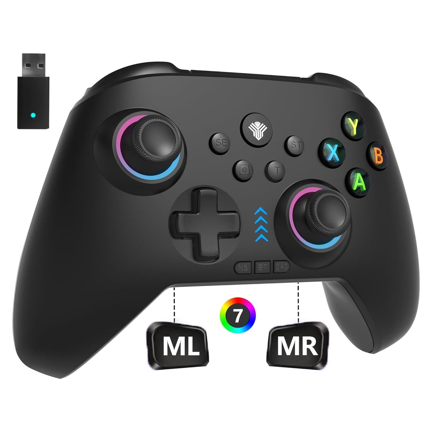 Controlador Inalámbrico 2.4G YUYIU para PC y Switch RGB