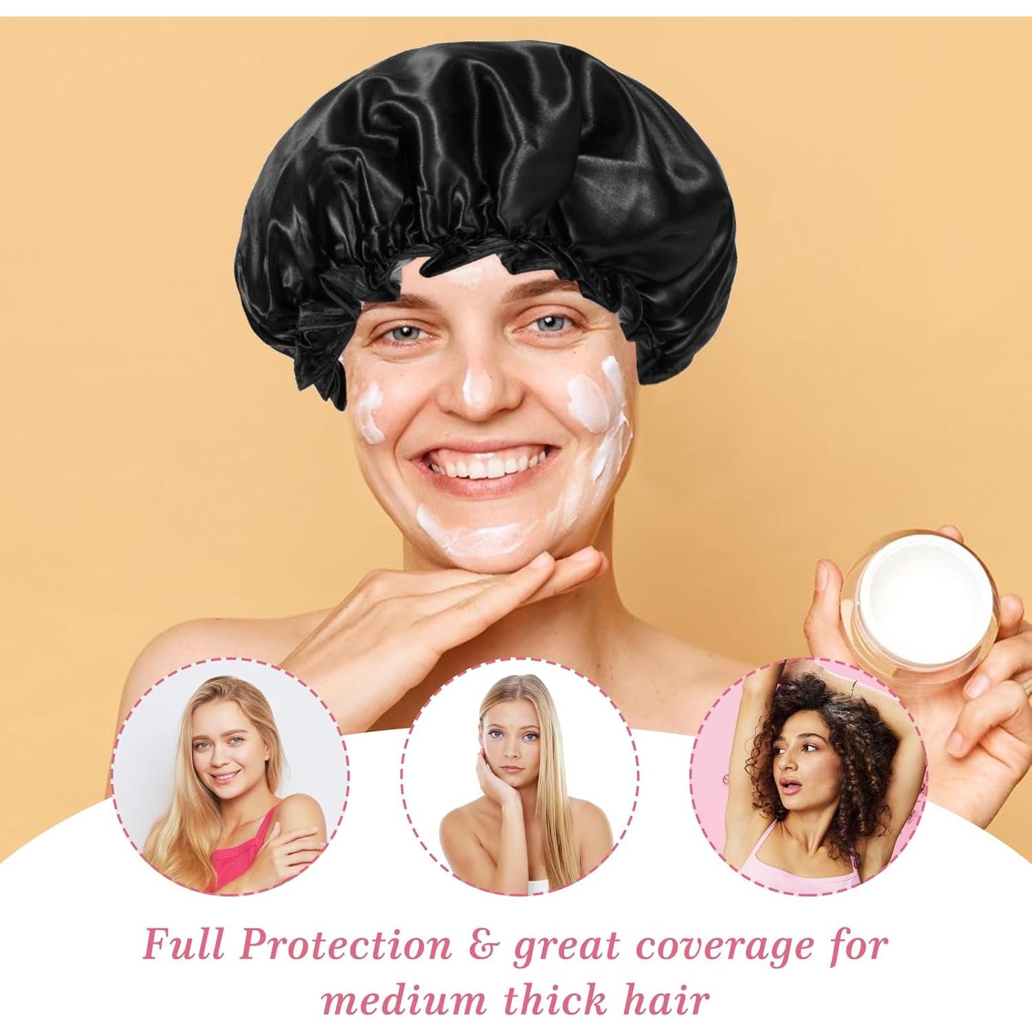 Gorro de Ducha Impermeable Reutilizable Abeillo Negro 32 cm