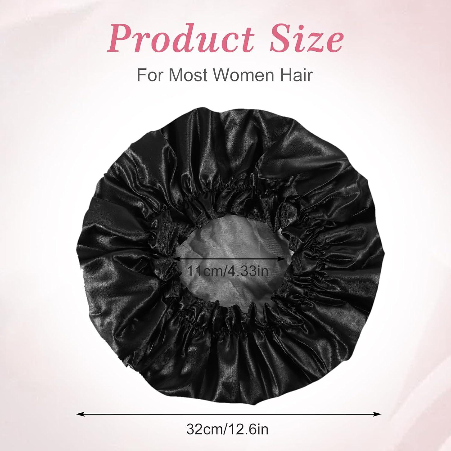 Gorro de Ducha Impermeable Reutilizable Abeillo Negro 32 cm