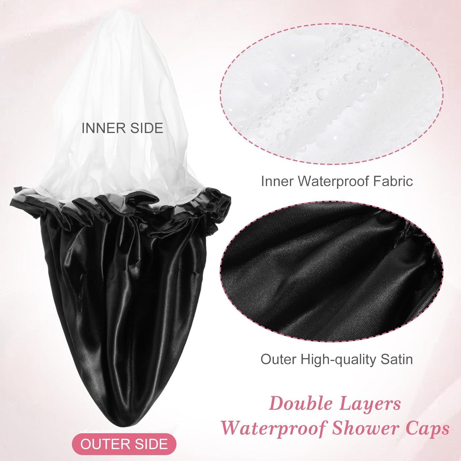 Gorro de Ducha Impermeable Reutilizable Abeillo Negro 32 cm