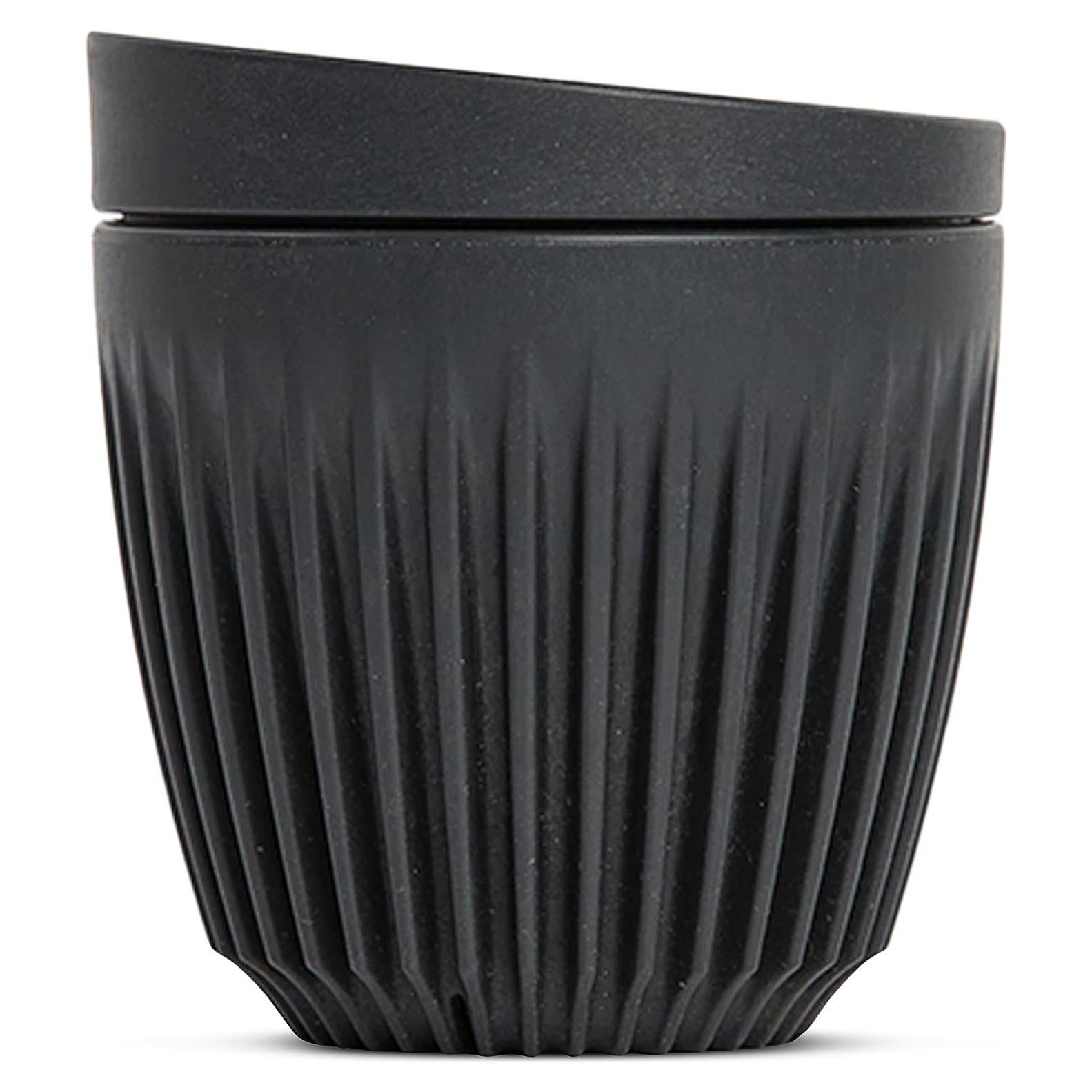 Taza de Café Reutilizable HUSKEE 6oz Carbón con Tapa