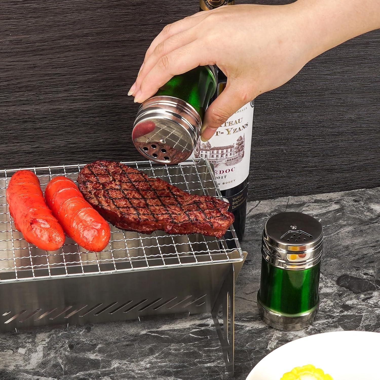 Tarros de Especias SHIDOW 4 Pcs Acero Inoxidable Verde