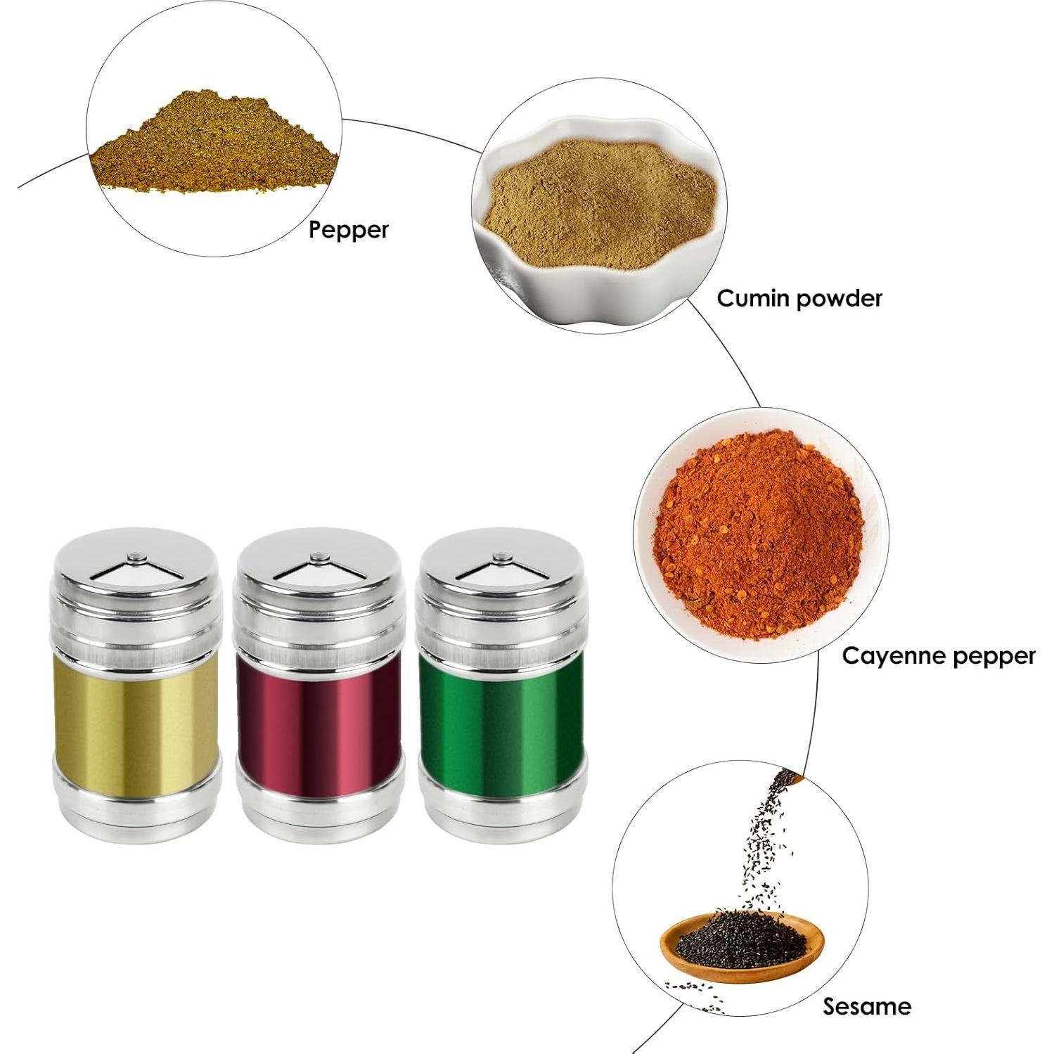 Tarros de Especias SHIDOW 4 Pcs Acero Inoxidable Verde