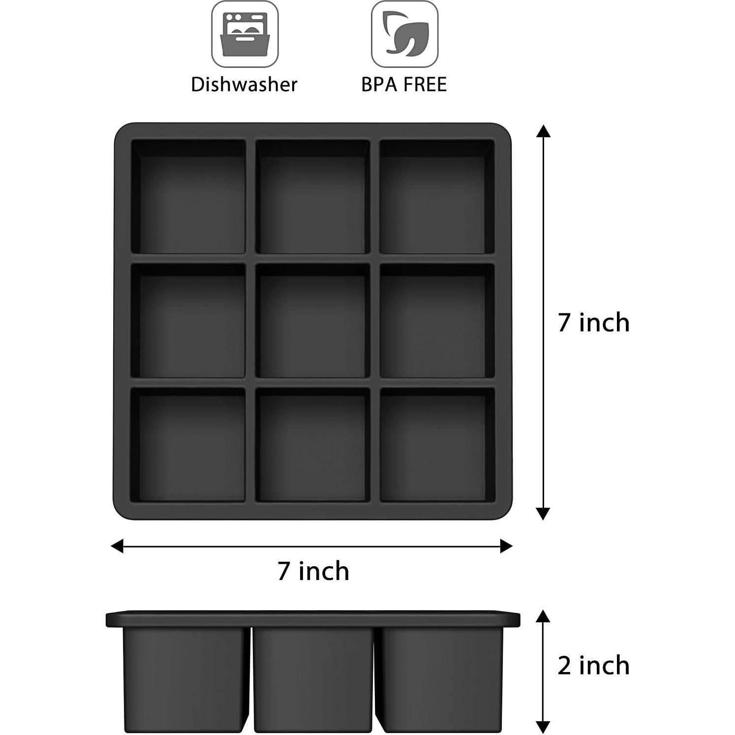 Combo de bandeja de hielo Wanderworld 5 cm - 9 cubos y esferas