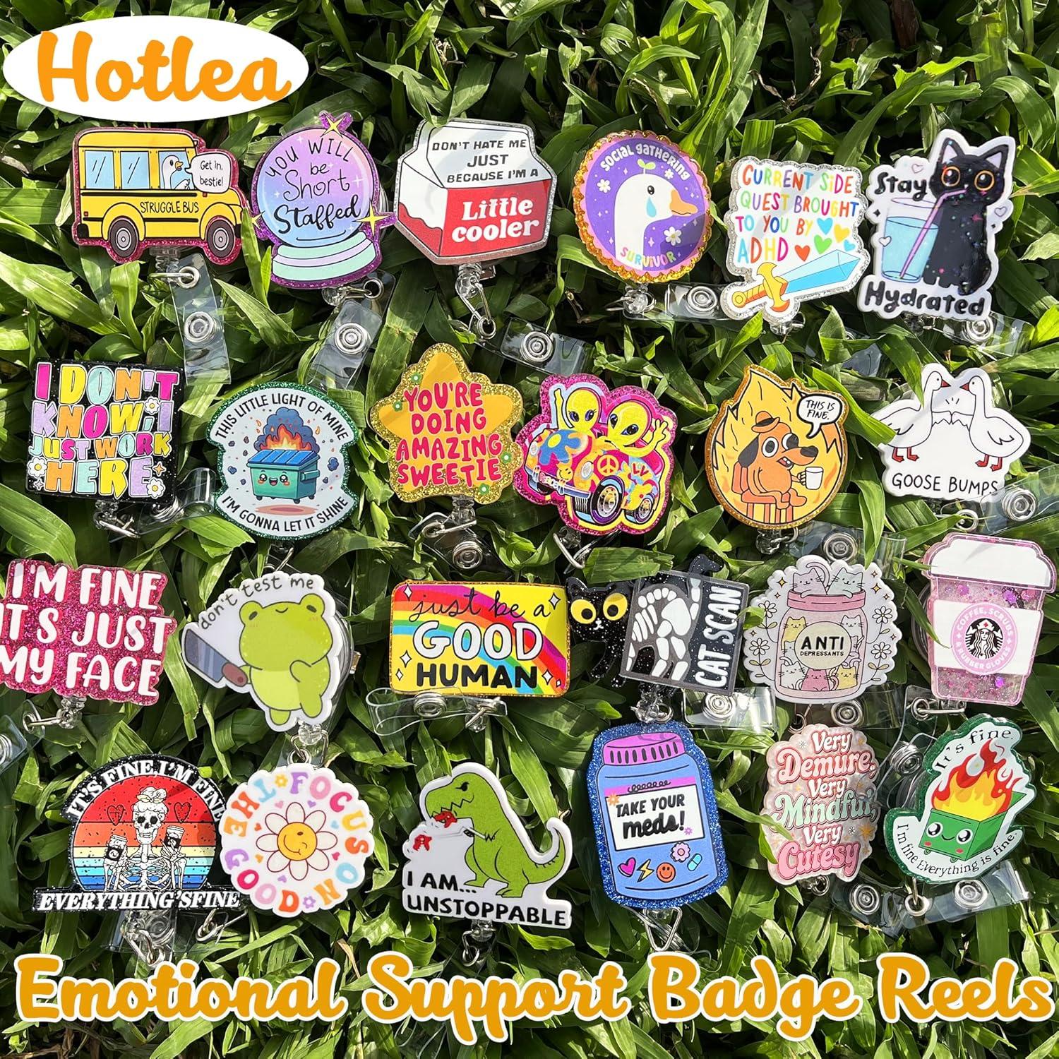 24 Porta Insignias de Enfermera Hotlea con Cordón Retráctil