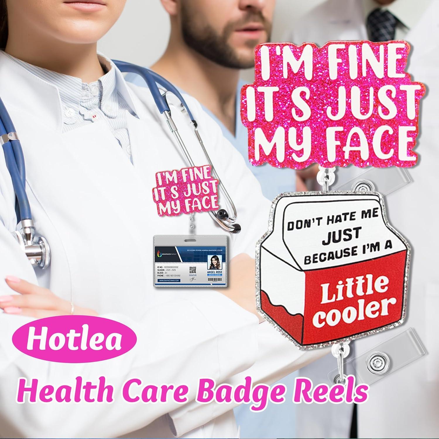 24 Porta Insignias de Enfermera Hotlea con Cordón Retráctil