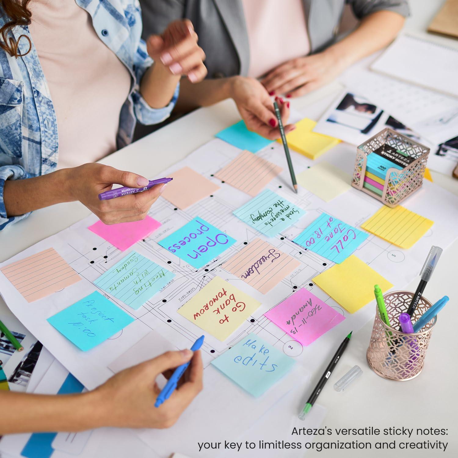 Notas Adhesivas ARTEZA 48 Piezas Cuadradas Multicolores