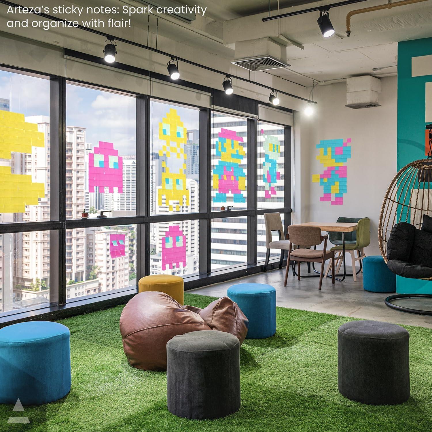 Notas Adhesivas ARTEZA 48 Piezas Cuadradas Multicolores