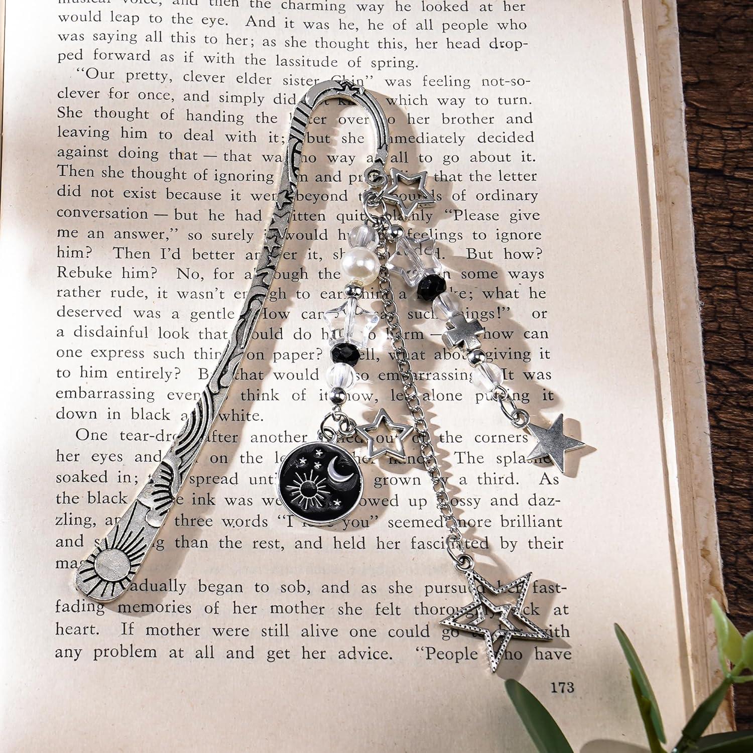 Marcador de Libro Charm Acotar Moon Berirexrion Plata 14x5cm