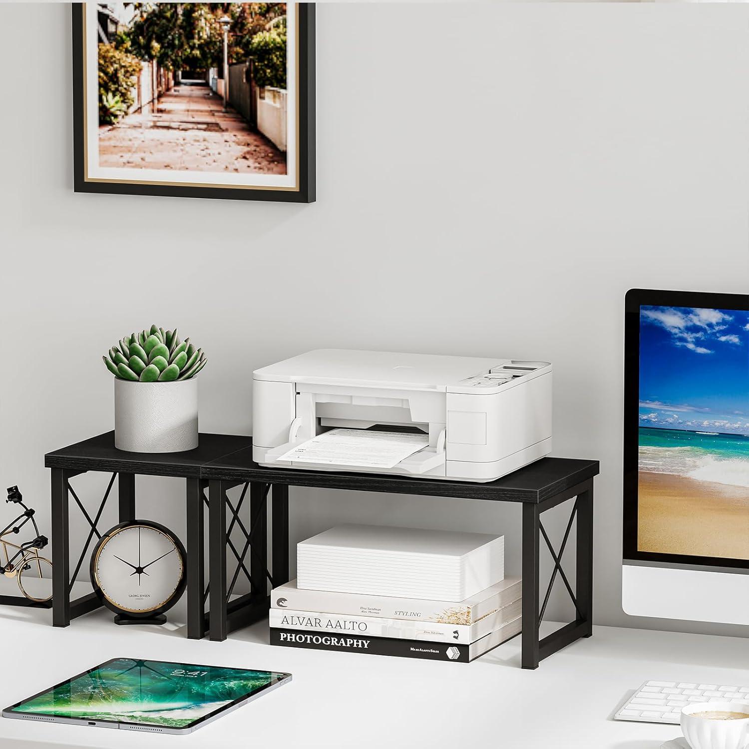 Estante de Escritorio Honiter Negro 2 Niveles Apilable 39.9x19.8cm