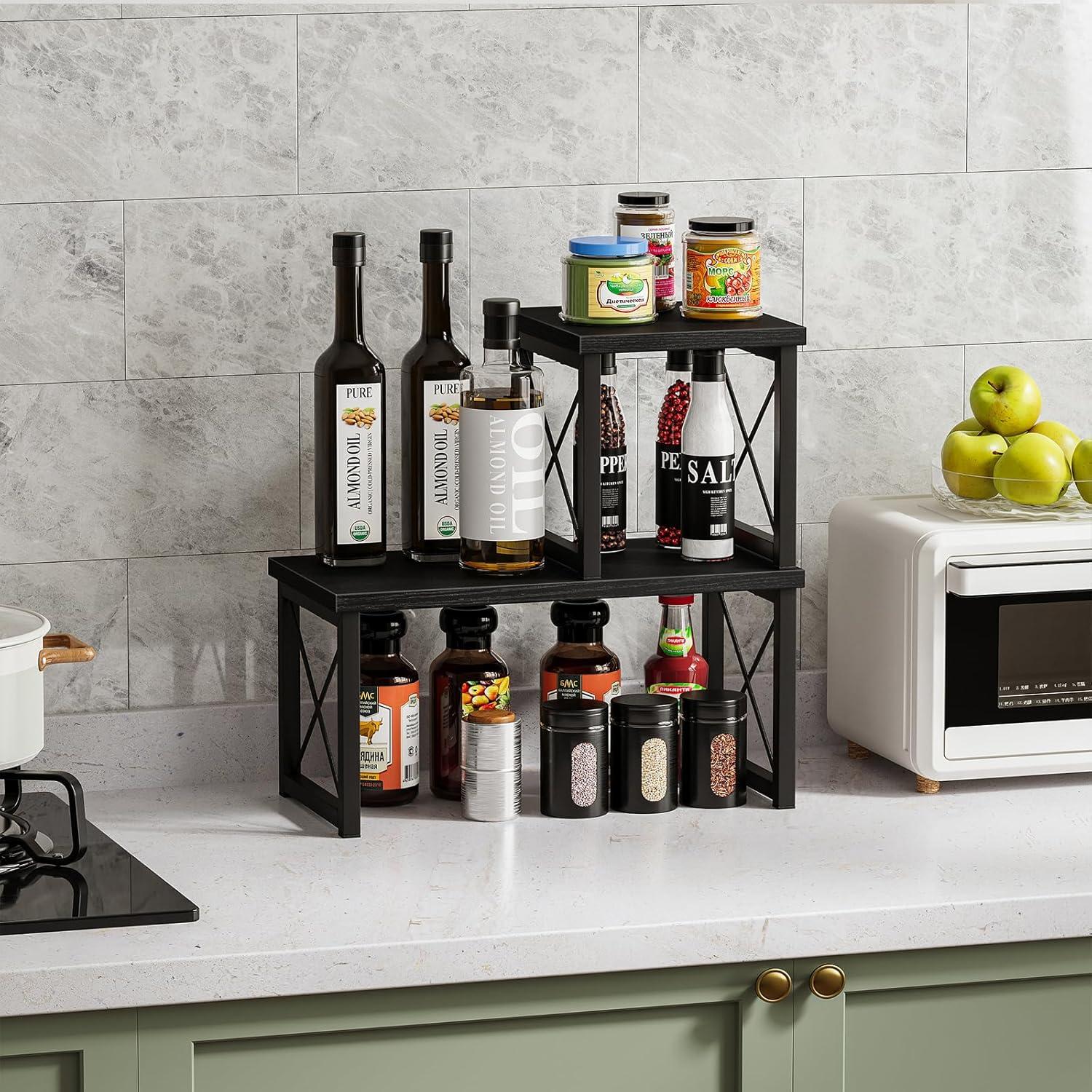 Estante de Escritorio Honiter Negro 2 Niveles Apilable 39.9x19.8cm