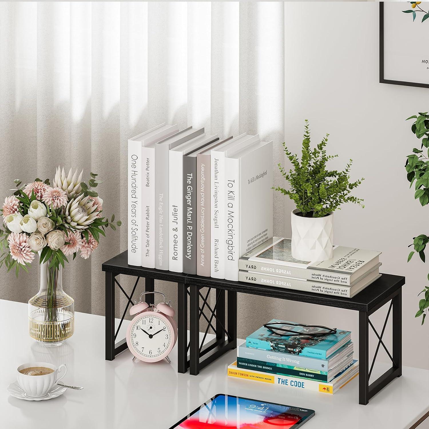 Estante de Escritorio Honiter Negro 2 Niveles Apilable 39.9x19.8cm