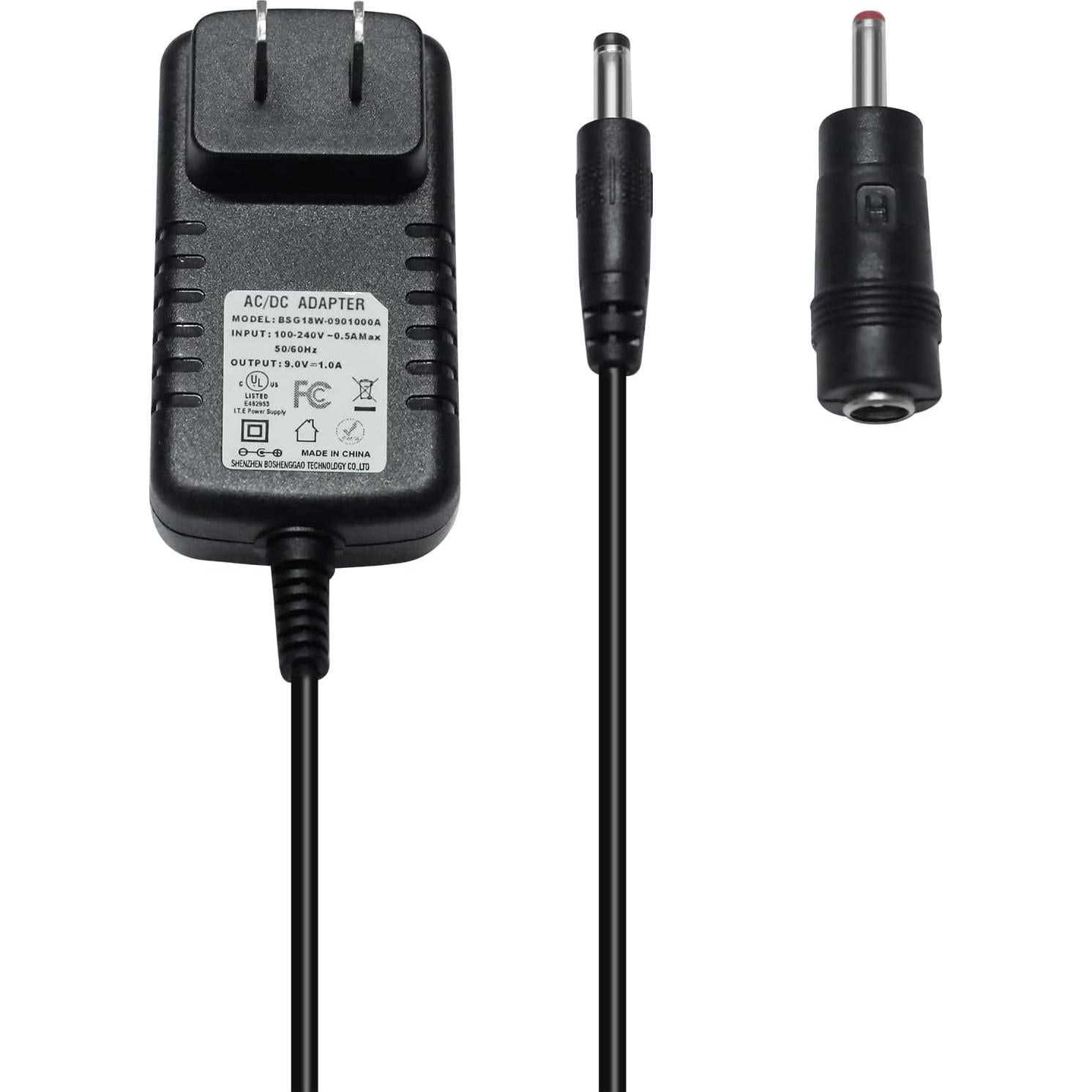 Adaptador de corriente 9V 1A DCHAV UL con cable 1.2m
